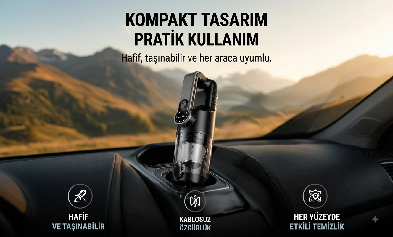 Kablosuz El Süpürgesi Yıkanabilir Filtreli